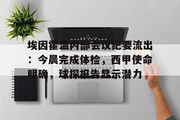 九游官网-埃因霍温内部会议纪要流出：今晨完成体检，西甲使命明确，球探报告显示潜力的简单介绍